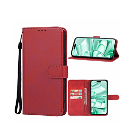 Leather Wallet Case with Card Slot - RED for Galaxy S26 Ultra (Only Ground Shipping)