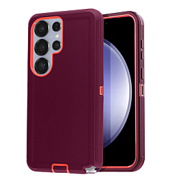 Heavy Duty Case for Galaxy S26 Ultra  (MAROON & RED)  (Only Ground Shipping)
