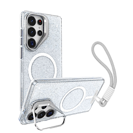 Glitter MagSafe Phone Case with Wrist Strap - CLEAR for Galaxy S26 Ultra (Only Ground Shipping)