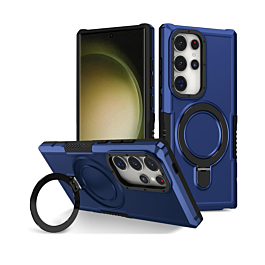 Hard PC Shockproof Case w /Ring Holder - BLUE for Galaxy S26 Ultra  (Only Ground Shipping)