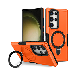Hard PC Shockproof Case w /Ring Holder - ORANGE for Galaxy S26 Ultra  (Only Ground Shipping)
