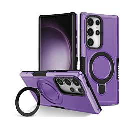 Hard PC Shockproof Case w /Ring Holder - PURPLE for Galaxy S26 Ultra  (Only Ground Shipping)