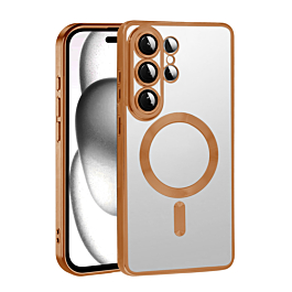 Shiny Wireless Charging Clear Case - ORANGE for Galaxy S26 Ultra (Only Ground Shipping)