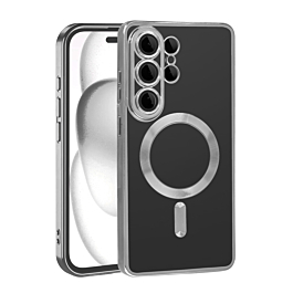 Galaxy S26 Ultra Shiny Wireless Charging Clear Case - SILVER  (Only Ground Shipping)