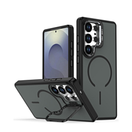 Shockproof  TPU Wireless Charging Case with Camera Stand Camera Stand - BLACK for Galaxy S26 Ultra (Only Ground Shipping)