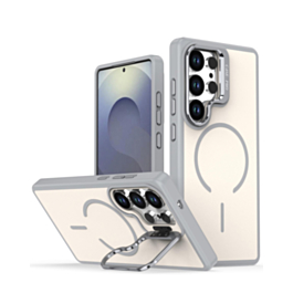 Shockproof  TPU Wireless Charging Case with Camera Stand Camera Stand - GRAY for Galaxy S26 Ultra (Only Ground Shipping)