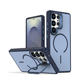 Shockproof  TPU Wireless Charging Case with Camera Stand Camera Stand - NAVY for Galaxy S26 Ultra (Only Ground Shipping)