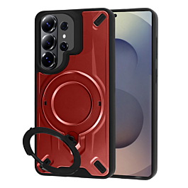Galaxy S26 Ultra Rugged Magnetic Armor Case - RED (Only Ground Shipping)