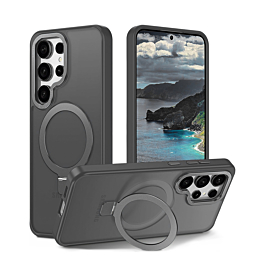 Galaxy S26 Ultra Carbon Wireless Charging Case with Ring Stand - BLACK (Only Ground Shipping)