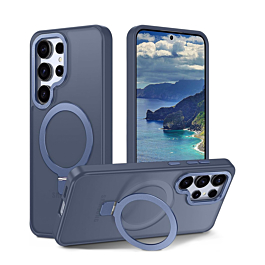Galaxy S26 Ultra Carbon Wireless Charging Case with Ring Stand - DARK BLUE (Only Ground Shipping)