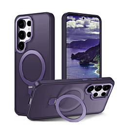 Galaxy S26 Ultra Carbon Wireless Charging Case with Ring Stand - PURPLE (Only Ground Shipping)