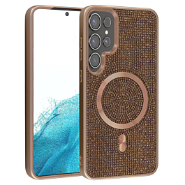 Wireless Charging Bling Diamond Crystal Case - GOLD for Galaxy S26 Ultra (Only Ground Shipping)