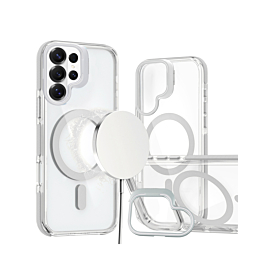 Thin Magnetic Clear Case with Camera Stand Kickstand -CLEAR  for Galaxy S26 Ultra (Only Ground Shipping)