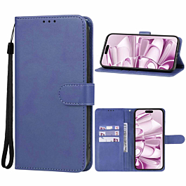 Leather Wallet Case with Card Slot - (BLUE) for iPhone 16e / 17e (Only Ground Shipping)