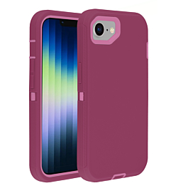 Heavy Duty Case for iPhone 16e / 17e (MAROON & PINK) (Only Ground Shipping)