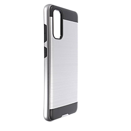 Galaxy S20 Hybrid Metal Brushed Case- SILVER (Only Ground Shipping)
