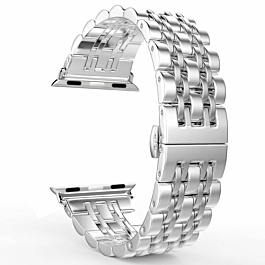 iWatch (42/44/45/49mm) Butterfly Buckle Stainless Steel Wrist Band - SILVER (Only Ground Shipping)