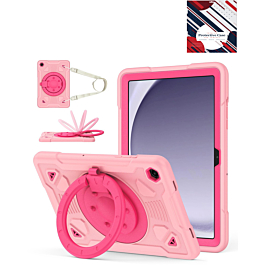 Shockproof Heavy Duty Stand Case with Pen Slot - PINK & HOT PINK for Galaxy Tab A9 Plus 2023 (11") (X210, X216, X218) (Only Ground Shipping)