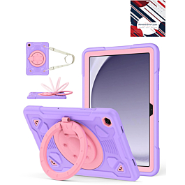 Shockproof Heavy Duty Stand Case with Pen Slot - PURPLE & PINK for Galaxy Tab A9 Plus 2023 (11") (X210, X216, X218) (Only Ground Shipping)
