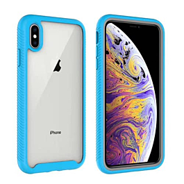 3in1 Transparent Clear Slim Hybrid Bumper Phone Case - LIGHT BLUE for iPhone 8P / 7P (Only Ground Shipping)