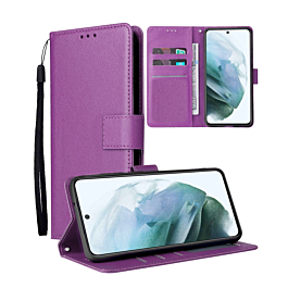 Galaxy A06 Leather Wallet Case with Card Slot - PURPLE (Only Ground Shipping)