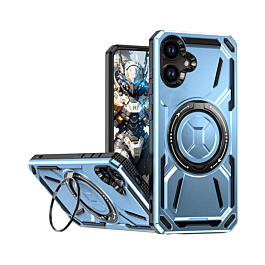 Full-Body Rugged Shockproof Case with Built-in Ring Holder - BLUE for Galaxy A06 (Only Ground Shipping)