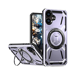 Full-Body Rugged Shockproof Case with Built-in Ring Holder - PURPLE for Galaxy A06 (Only Ground Shipping)