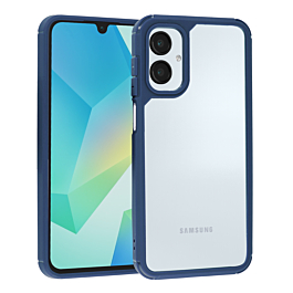 Matte Color Bumper Clear Case - BLUE for Galaxy A06 (Only Ground Shipping)