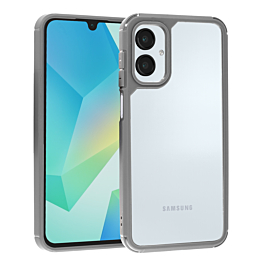 Matte Color Bumper Clear Case - GRAY for Galaxy A06 (Only Ground Shipping)