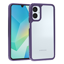 Matte Color Bumper Clear Case - PURPLE for Galaxy A06 (Only Ground Shipping)