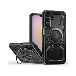 Full-Body Rugged Shockproof Case with Built-in Ring Holder - BLACK for Galaxy A15 (Only Ground Shipping)