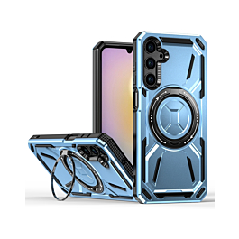 Full-Body Rugged Shockproof Case with Built-in Ring Holder - BLUE for Galaxy A15 (Only Ground Shipping)