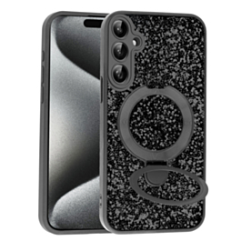 Sparkle Luxury Slim Case with Magnetic Kickstand for Galaxy A17 (BLACK) (Only Ground Shipping)