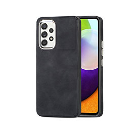 Galaxy A52 5G Matte Retro Leather Case - BLACK (Only Ground Shipping)