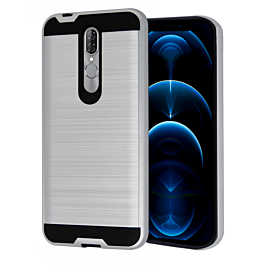 Coolpad Legacy Brisa Hybrid Metal Brushed Case - SILVER (Only Ground Shipping)