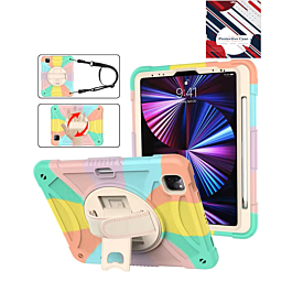 Hand Adjustable Heavy Duty Case with Shoulder Strap - RAINBOW for iPad Air 4 / Air 5 / Pro 11 (1st / 2nd / 3rd / 4th) (Only Ground Shipping)