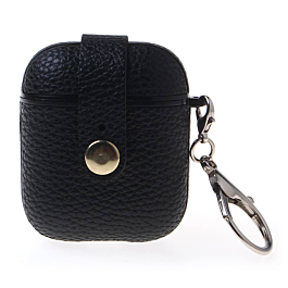 AirPods Pro Hard Leather Case with Metal Hook - BLACK (Only Ground Shipping)