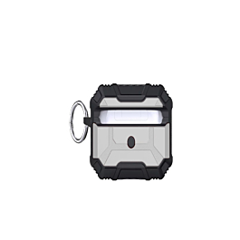 AirPods 1/2 Hard Plastic Transparent Case with Keychain - WHITE (Only Ground Shipping)