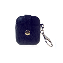 AirPods 1/2 Hard Leather Case with Metal Hook - DARK BLUE (Only Ground Shipping)