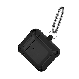 AirPods 1/2 ShockProof TPU+PC Case - BLACK & BLACK (Only Ground Shipping)