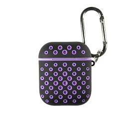 AirPods 1/2 Case with Anti - Lost Strap (BLACK / PURPLE) (Only Ground Shipping)