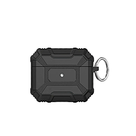 AirPods 3 Hard Plastic Transparent Case with Keychain - BLACK (Only Ground Shipping)