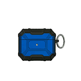 AirPods 3 Hard Plastic Transparent Case with Keychain - BLUE (Only Ground Shipping)