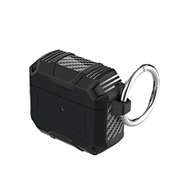 Hard Plastic Transparent Case with Keychain - BLACK for Airpods 4th Gen (Only Ground Shipping)