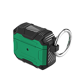 Hard Plastic Transparent Case with Keychain - DARK GREEN for Airpods 4th Gen (Only Ground Shipping)