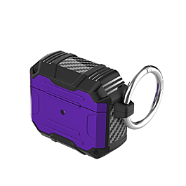 Hard Plastic Transparent Case with Keychain - DARK PURPLE for Airpods 4th Gen (Only Ground Shipping)