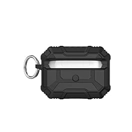 AirPods Pro (2nd Gen) Hard Plastic Transparent Case with Keychain - BLACK (Only Ground Shipping)