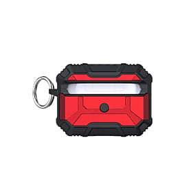 AirPods Pro (2nd Gen) Hard Plastic Transparent Case with Keychain - RED (Only Ground Shipping)
