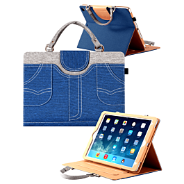 Smart Work Bag Style Case - ROYAL BLUE JEAN for iPad 5 (2017) / iPad 6 (2018) / Air 1 / Air 2 / Pro 9.7 (Only Ground Shipping)