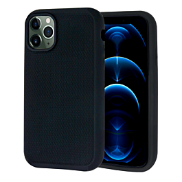 Dual Layer Serrated Case - BLACK for iPhone 12 Pro Max (Only Ground Shipping)